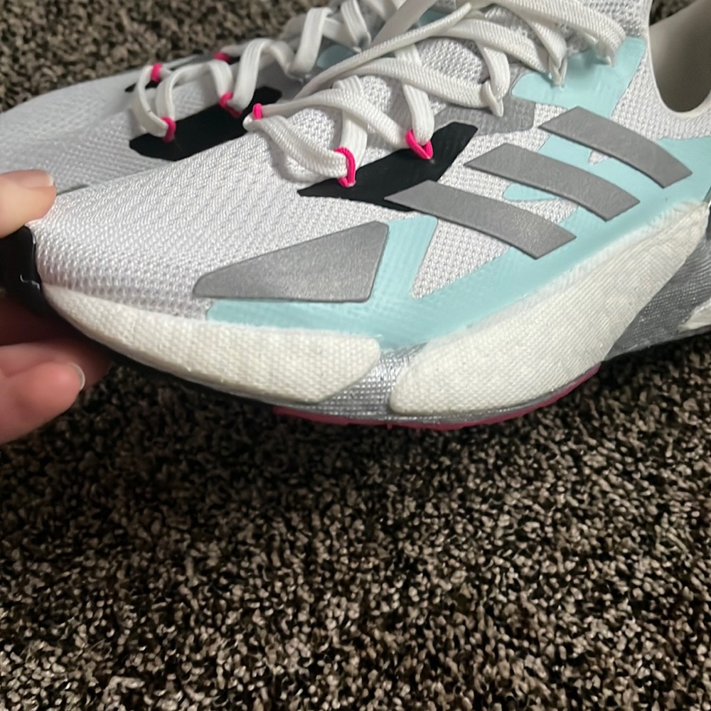 White Adidas Boost Sneakers, worn once - Picture 6 of 7